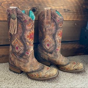 Corral Vintage Aztec Square-Toe leather Boot